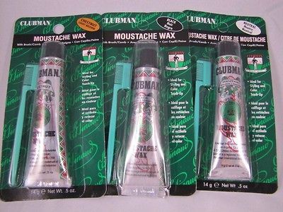 Pack ) 1.5oz 42g Clubman Moustache Wax with Brush/Comb NEW Club