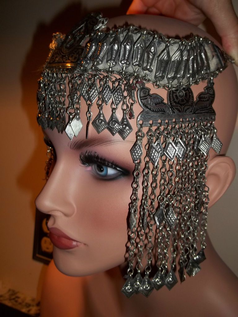 Antique Vintage Headdress Cleopatra Hair Piece TIBET HAIR JEWELRY