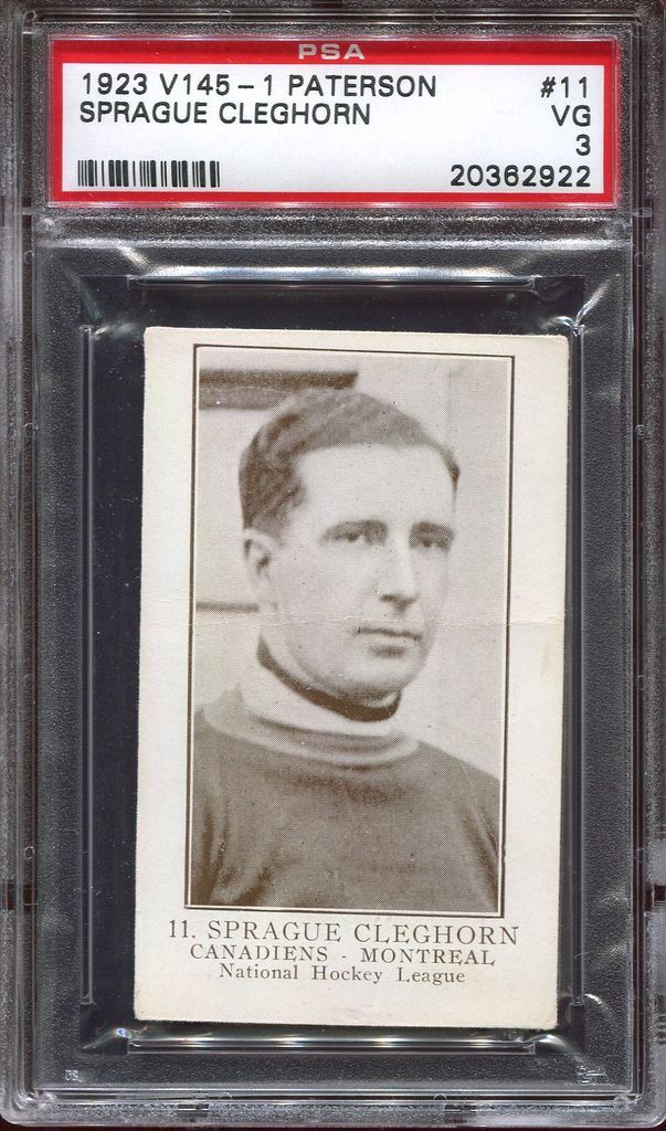 1923 V145 1 PATERSON #11 SPRAGUE CLEGHORN PSA 3