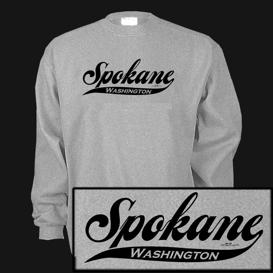 SPOKANE WASHINGTON WA EVERGREEN STATE HOMETOWN OLD SCHOOL CREWNECK