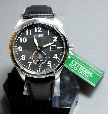 CITIZEN PILOT STYLE WITH SUB DIAL/BLACK CROCO GRAIN STRAP