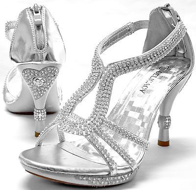 New womens shoes stilettos rhinestones back zipper wedding prom party