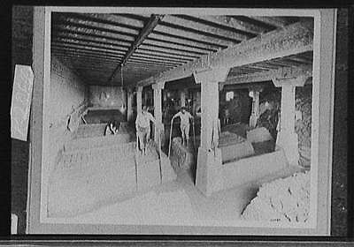 Pot clay kneaded,bare feet,pottery industry,workers,Detroit Publishing