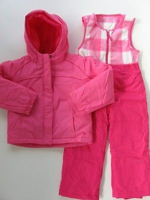 NWT Columbia Girls 4/5 6/6X Snowsuit 2 Piece ski outfit bibs $140