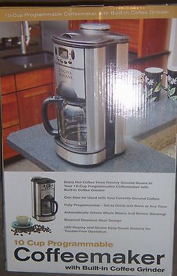 CUCINA ROMANA 10 CUP PROGRAMMABLE COFFEEMAKER WITH BUILT IN GRINDER