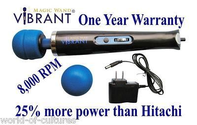 Vibrant Magic Wand® Black Cordless 7 + 7 more powerful than Hitachi