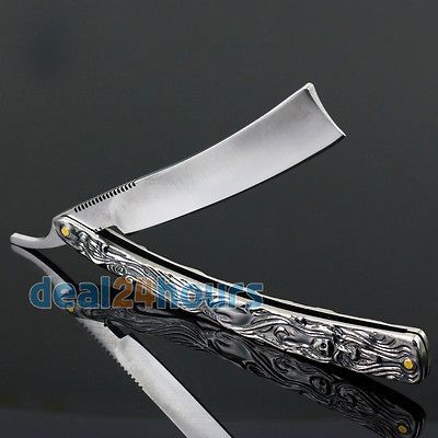 Aluminum Handle Straight Edge Steel Shaper Barber Razor Folding