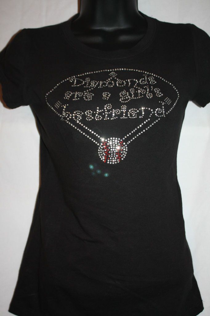 Baseball Mom Diamonds are a Girls Bestfriend Rhinestone BLING Shirt S