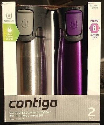 NEW CONTIGO VACUUM INSULATED AUTOSEAL TRAVEL MUGS FOR HOLIDAY GIFT