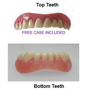 instant smile UPPER veneer secure cosmetic + BOTTOM teeth + CASE