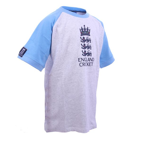 ECB Official England Cricket Raglan Logo Kids T Shirt