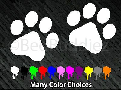 2x Cat Dog Animal Paw Paws Print Feet Vinyl Car Decal Decals Sticker