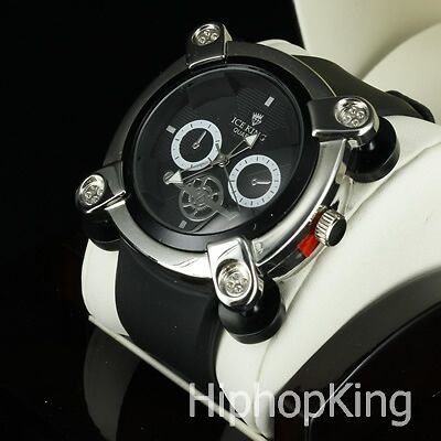 BLACK SEXY CLASSY DESIGNER FACE 2 PAC FASHION HIP HOP WATCH STEEL BACK