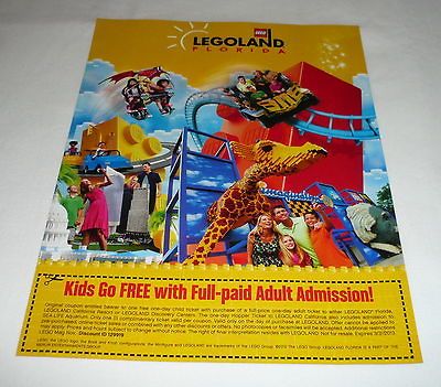 2012 coupon ad page ~ Lego LEGOLAND FLORIDA