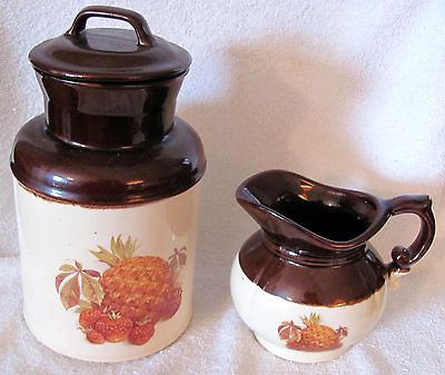 MC COY PITCHER #7528 AND COOKIE JAR #253 WITH PINEAPPLE AND