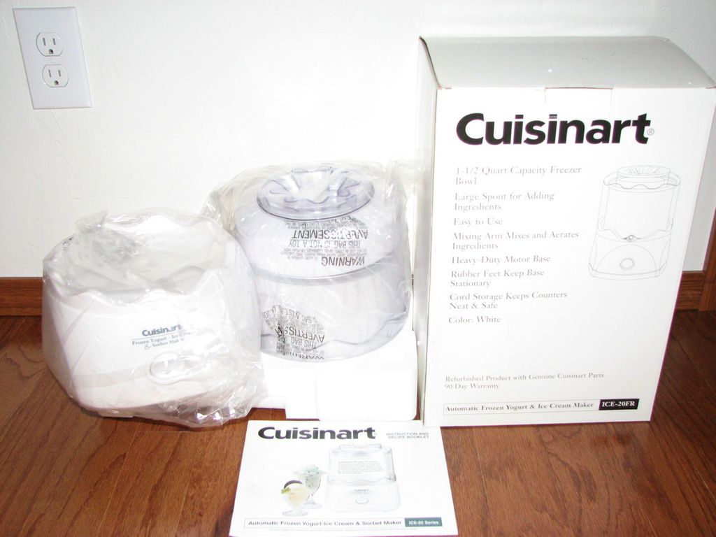 CUISINART 1 1/2 Quart Automatic Frozen Yogurt Sorbet Ice Cream Maker