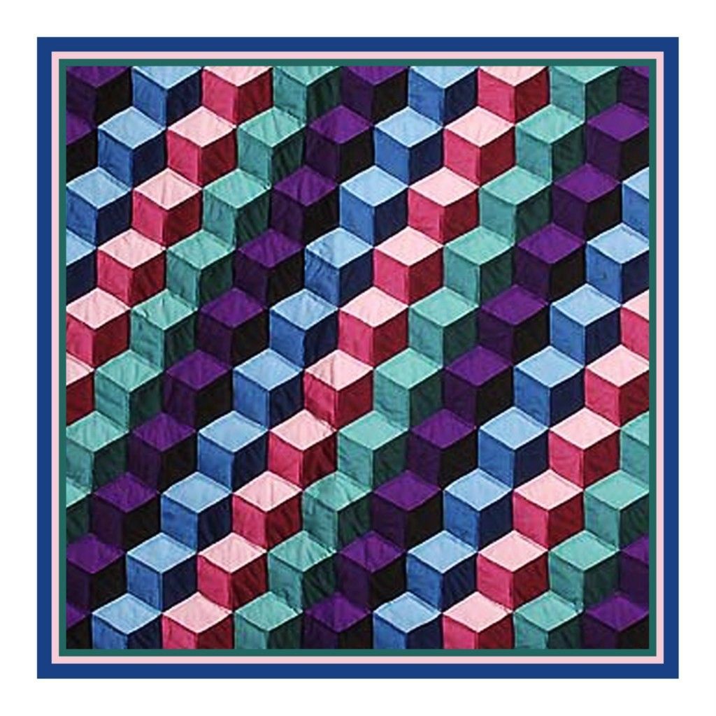 Tumbling Blocks inspired by an Amish Quilt Counted Cross Stitch Chart