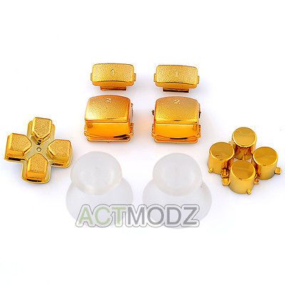 Chrome Gold PS3 Controller Thumbstick DPad L1/R1 L2/R2 Triggers