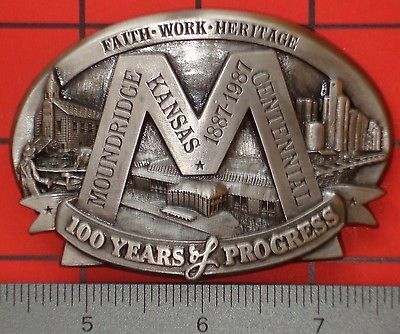 Moundridge, Kansas Centennial (1887 1987) Belt Buckle