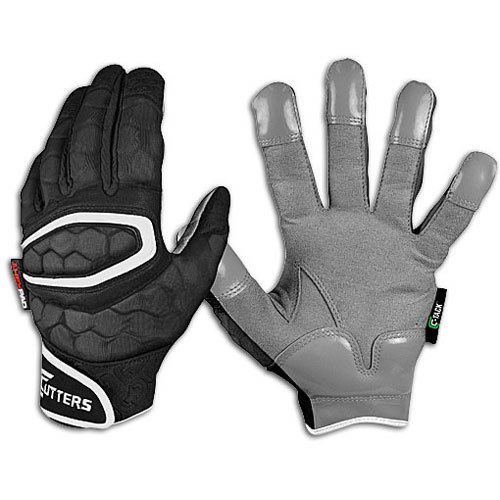 Cutters HX80 Hexpad Adult Football Lineman Gloves BLACK 