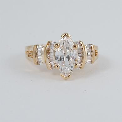 CARAT CZ CUBIC ZIRCONIA MARQUISE ENGAGEMENT RING