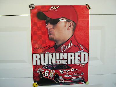 DALE EARNHARDT, JR #8 BUDWEISER RUN IN THE RED NASCAR POSTER