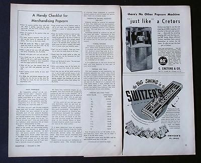 RARE 1950 POP CORN ADS CRETORS POPCORN MACHINE ADVERTISEMENT