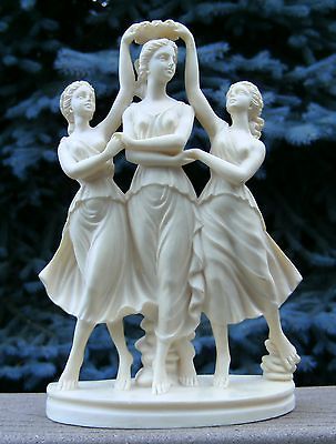 1968 Original A. SANTINI THREE DANCERS Italian Carrara White Marble