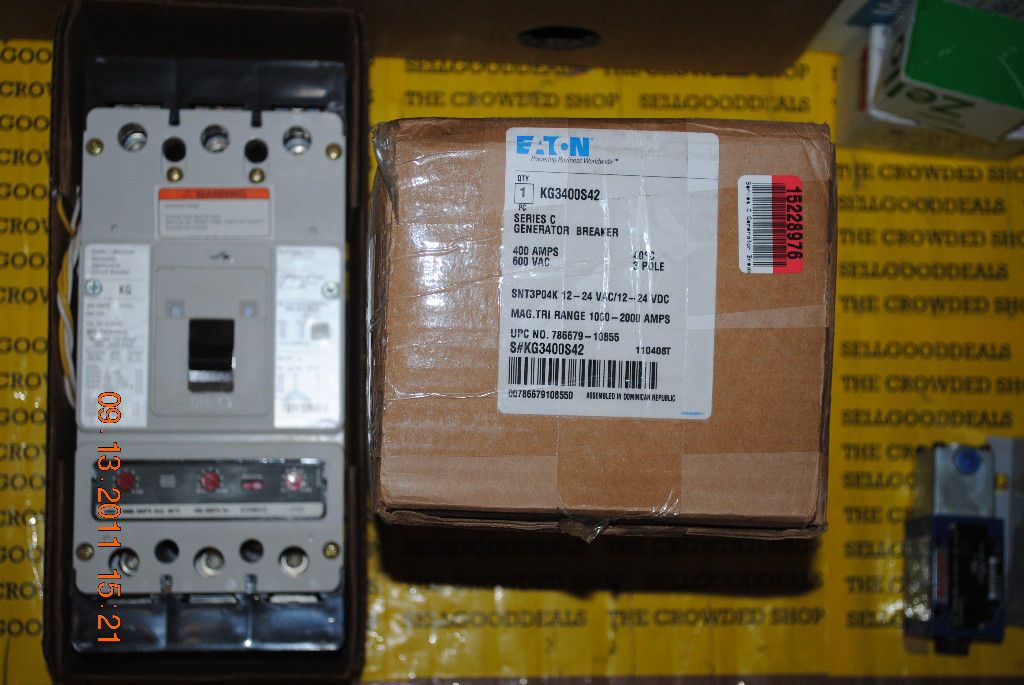 Eaton Cutler Hammer KG3400S42 Generator Circuit Breaker 400A 3P 600V