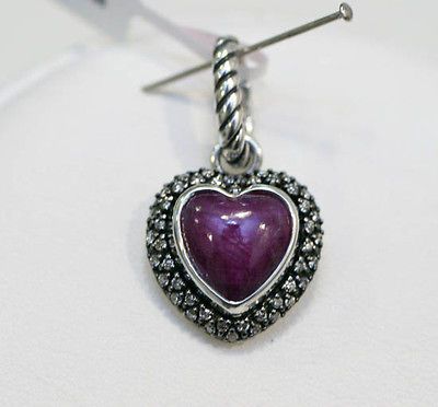 DAVID YURMAN Small Ruby Heart Charm Enhancer Moonlight Ice $1100