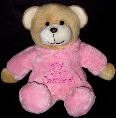 DanDee Dan Dee My First Christmas Plush Teddy Bear Baby Toy Lovey Pink