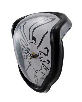 Surreal Melting Shelf Clock 7 1/2 Inch Black Frame Dali