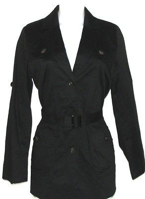 NEW Dennis Basso Sateen Safari Jacket BLACK