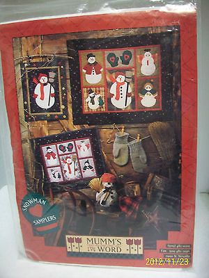 DEBBIE MUMM QUILT PATTERN SNOWMAN SAMPLERS UNCUT QUILT PATTERN