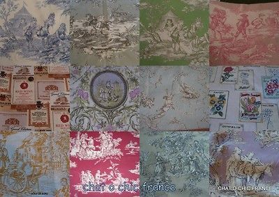 FABRIC shabby chic DIRECT FRANCE BARGAIN FQ from £2.49 toile de jouy