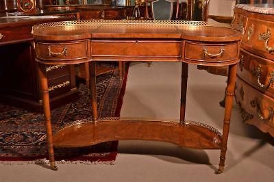 Small Burr Walnut Kidney Writing Table Desk