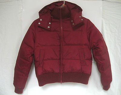 dELiA*s Womens Winter Parka Down Waterfowl Feathers Coat Burgundy