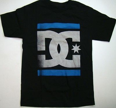 DC SHOES MENS T SHIRT BLACK SHIRT GRAY CORP LOGO TEE SIZE MEDIUM