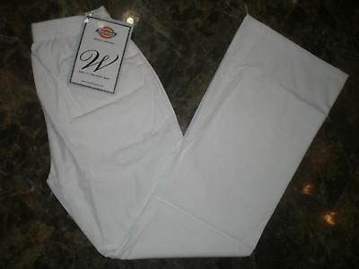 Dickies Medical Scrub White Elastic Boot Cut Pant Sz XL