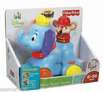 DISNEY BABY Rollin Tunes Dumbo DEVELOPS TOY FISHER PRICE AMAZING