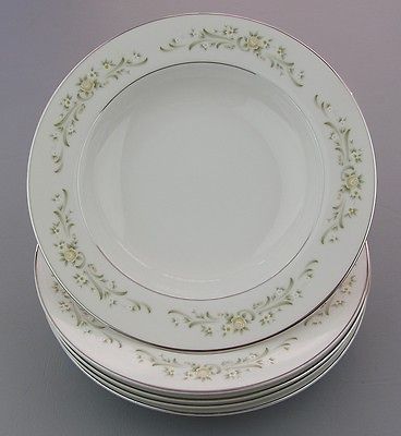 Sango China Discontinued Debutante Dinnerware 5 Rimmed Soup Bowl Set