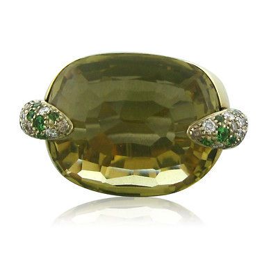 POMELLATO PIN UP 18K GOLD DIAMOND TSAVORITE LEMON CITRINE RING $7795