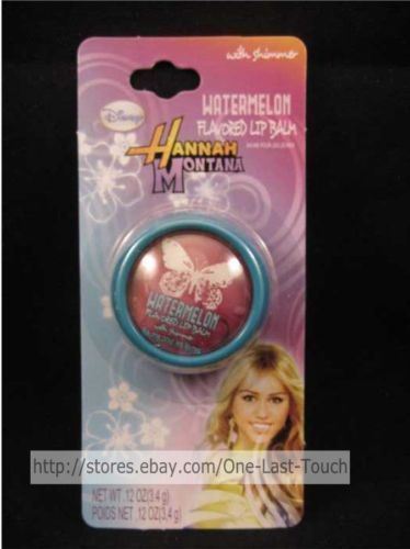 Disney HANNAH MONTANA Lip Balm WATERMELON Shimmer Tub Gloss+Buttrfly