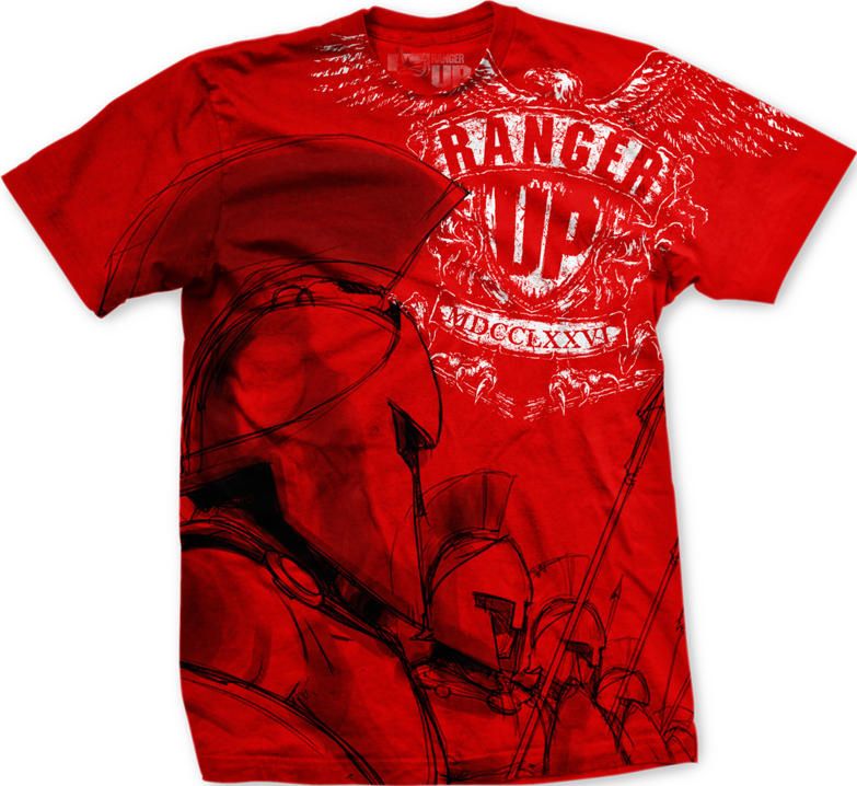 Ranger Up Spartan Phalanx T Shirt   Red