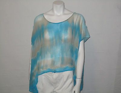 Gypsy 05 Haley Georgette Square Top Blouse in Sky GORGEOUS