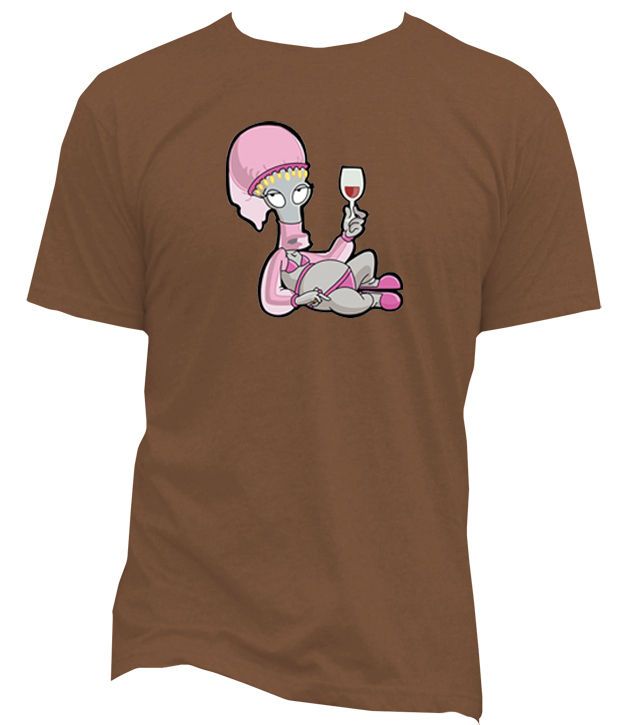 ROGER THE AMERICAN ALIEN CARTOON KIDS TSHIRTS TRENDY BROWN VINTAGE