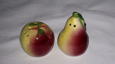 VINTAGE SALT PEPPER SHAKERS APPLE PEAR 60 TO 70 YEARS OLD