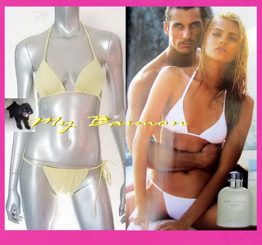 DOLCE & GABBANA $380~♥SeXy♥ D&G Pale Yellow Sliding String 2Pc