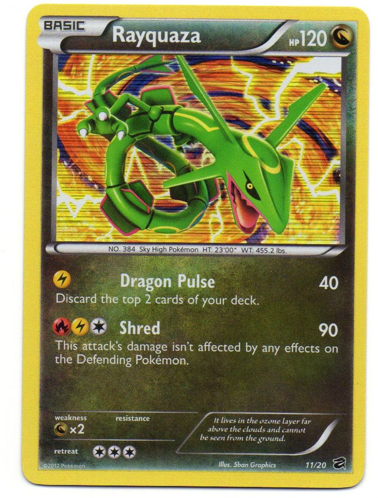 Pokemon RAYQUAZA Holo RARE (Dragon Vault #11/20), MINT SPCE