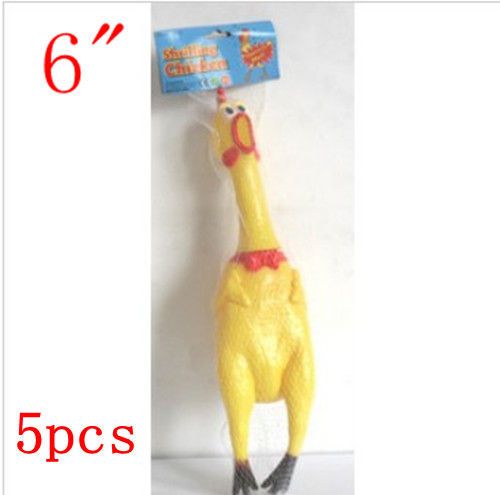 5x Chicken Relax Gag Toy Rubber Shrilling Screaming